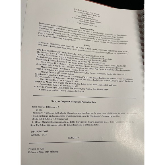 Rose Book of Bible Charts Volume 2 Spiral Bound Hardcover 9781596362758 2022 - Picture 3 of 5